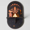 Bohemian wooden wall shelf with moon phase moth design, perfect crystal and candle display holder. - MZ234