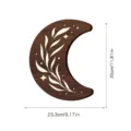 Applique da parete boho in legno con luna luce notturna LED decorazione nordica 30cm - MZ212