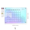 Acrylic weekly calendar dry erase board size 42x29cm with colorful markers for office home. - Large (A3) / KT Board Packaging