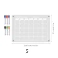 Clear acrylic monthly calendar dry erase board with 6 markers, S size 29.7x21cm for home office. - Small Magnetic Style / Small (29.7x21cm)