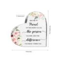 Hart acryl plaatje detail, transparant ornament, bloemenprint, duidelijke afmeting. - BT120