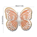 Close-up detail of 3D layered hollow pearlescent paper butterfly with pearl decor. - HB038 Style A / L
