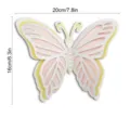 3D layered hollow pearlescent paper butterfly wall sticker with pearls 20x16cm wedding decor - HB037 Style A / S
