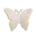 Detailed close-up of 3D layered hollow paper butterfly wall sticker with pearl decor. - HB037: Style A