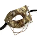 Antike Römische Gladiator Halbmaske Punk Kette Maskerade Party Halloween Kostüm Maske - Prinz-Punk - Gold