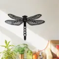 3D acrylic mirror dragonfly wall sticker, self-adhesive home decor wall art for living room. - Black Size L / JM1082:2mm