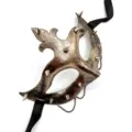Retro Punk Maskerade Maske, Antike Bronze Halbgesicht Party Maske mit Metallspitzen und Kette. - Pfeil Punk - Kupfer