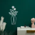 3D acrylic mirror vase wall sticker flower plant self adhesive home decor wall art decal - 2mm Thick - S / Silver