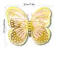 Layered 3D paper butterfly wall sticker with pearls, gold hollow design, 20x16.3cm. - HB038 Style B / S