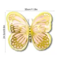3D layered hollow pearl paper butterfly wall sticker, gold and pink wedding decor detail. - HB038 Style B / L