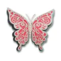 Detailed view of 3D layered hollow pearl paper butterfly decoration, elegant craft sticker. - HB041: Style D