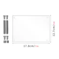 Clear acrylic sign holder photo frame with metal standoffs hardware dimension detail view - Size S: 4x6 Inch 2 Pcs / 2mm Transparent