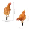 Acrylic colorful chicken yard art stake detail view showing exact dimensions and design. - 3mm Transparent Acrylic + Double-Sided Printing / TYU218 Style A+B