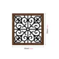 Wooden hollow wall decor with wood grain print, square 30cm scroll art for living room bedroom. - Style MZ431-A