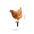 Acrylic chicken garden yard art stake detail view with dimensions 25.4x16.7cm outdoor decor - 3mm Transparent Acrylic + Double-Sided Printing / TYU222 Style B