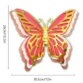 Detailed view of large 3D hollow butterfly wall sticker with pearl decor for party and home. - HB023 Style C / L