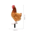 Acrylic brown hen yard stake for outdoor garden decoration, durable and weather-resistant. - 3mm Transparent Acrylic + Double-Sided Printing / TYU222 Style C