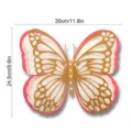 Autocollant mural papillon creux multicouche 3D avec perles pour decoration de fete. - HB038 Style C / L