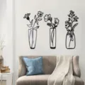 3D Topfpflanze Acryl Spiegel Wandaufkleber, moderne dekorative selbstklebende Blumenkunst zu Hause. - S / 2mm Schwarz