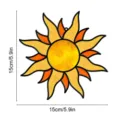 Stained glass sun suncatcher window hanging ornament yellow sun home decor piece 15cm - TYU018 / Hemp Rope + Traceless Hook
