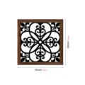 Wooden hollow UV printed wall decor, retro geometric carved floral panel for living room bedroom aesthetic art. - Style MZ432-A