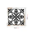 Wooden hollow wall decor with black and white carved pattern and rustic white wood frame. - Style MZ432-B