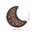 Wooden hollow crescent moon wall hanging LED night light boho home decoration 30x28cm - MZ217 / OPP Bagged - Button Battery Model