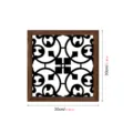 Wooden hollow wall art decor with black and white abstract scroll pattern, square home mural. - Style MZ433-A