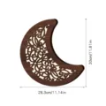 Lampada da notte a LED da parete in legno a forma di luna con motivo boho 30x28cm - MZ218