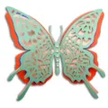 3D hollow butterfly wall sticker, pearlescent paper wedding party home decor craft. - HB033: Type B / Large: With 5 Pieces of 12mm Artificial Pearls