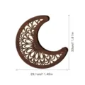 Appesa a parete luna crescente in legno con motivo mandala, 30x29.1cm decorazione. - MZ219