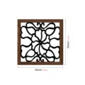 Wooden hollow wall decor with wood grain frame, 30cm floral art mural for home room. - Style MZ434-A