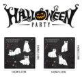 Halloween Holz Magnetischer Kühlschrankaufkleber Geist Katze Küche Festtagsdeko 14cm - MZCT021 - 6er-Pack (mit runden Magnetaufklebern)