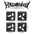 Detailansicht des Halloween Holz Magnet Kühlschrankaufklebers mit süßem Geisterkatzen Design. - MZCT021 - 12er-Pack (mit runden Magnetaufklebern)