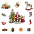 Christmas magnetic dishwasher cover and refrigerator stickers set for holiday home kitchen decor. - CT466