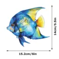 Decorazione murale in metallo pesce angelo blu giallo, ornamento sospeso oceano per casa. - JSTY402: Stile A