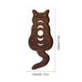 Applique murale gatto in legno boho luce notturna LED con disegno fase lunare 33cm. - MZ221