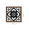 Wooden hollow wall art decor square black white floral lattice print 30x30cm home ornament - Style MZ435-A