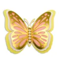 3D layered hollow butterfly wall sticker, gold and pink pearlescent paper decor variant. - HB025: Type A