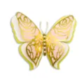 3D hollow butterfly wall sticker, large pearlescent pink and gold decor for wedding party. - HB034: Type A