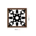 Wooden hollow UV printed wall decor with wood grain frame, exquisite geometric art piece for home. - Style MZ437-A