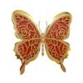 3D hollow butterfly wall sticker pearl paper gold red wedding party home decorative art decor - HB035: Style A