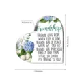 Heldere acryl hart vriendschap plaque met blauwe hortensia's, perfecte bureau decoratie cadeau. - BT116