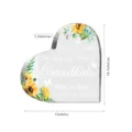 Hart acryl plaque zonnebloem familie aandenken leuk cadeautje tafeldecoratie 15cm - Groot 15x15cm / BT111
