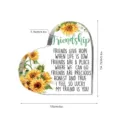 Acryl hart bureaudecoratie met zonnebloemprint en vriendschapscitaten voor huisdecoratie. - BT117