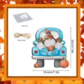 Fall truck wooden sign with gnomes and pumpkins, autumn porch decor hanging plaque for home. - MZ654 - Size S