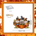Thanksgiving wooden gnome hanging sign with hook and hemp rope, autumn porch decor 30x23cm. - MZ655 - Size L