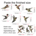 Double-sided color static glass sticker anti-collision hummingbird window decal 50x41cm - CBCJD200