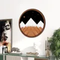 Nordic wooden framed wall art geometric mountain pattern decorative painting for living room - Style MZ457-B / Size S: 5mm Thick Basswood with Self-Adhesive Backing
