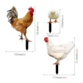 Detailed dimension view of chicken yard stakes, showing clear height and width measurements. - 3mm Transparent Acrylic + Double-Sided Printing / TYU215